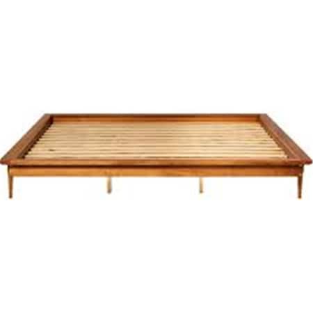 Walker Edison Furniture Walker Edison King Size Mid Century Modern Solid Wood Platform Bed - Caramel BKMCPLATCA